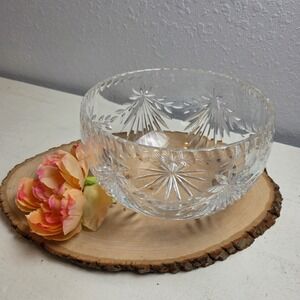 Vintage Polish Fifth Avenue Atrium Hand Cut Full Lead Crystal Bowl Beveled Rim